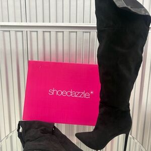 Shoe Dazzle Elegant Black Over-the-Knee Boots